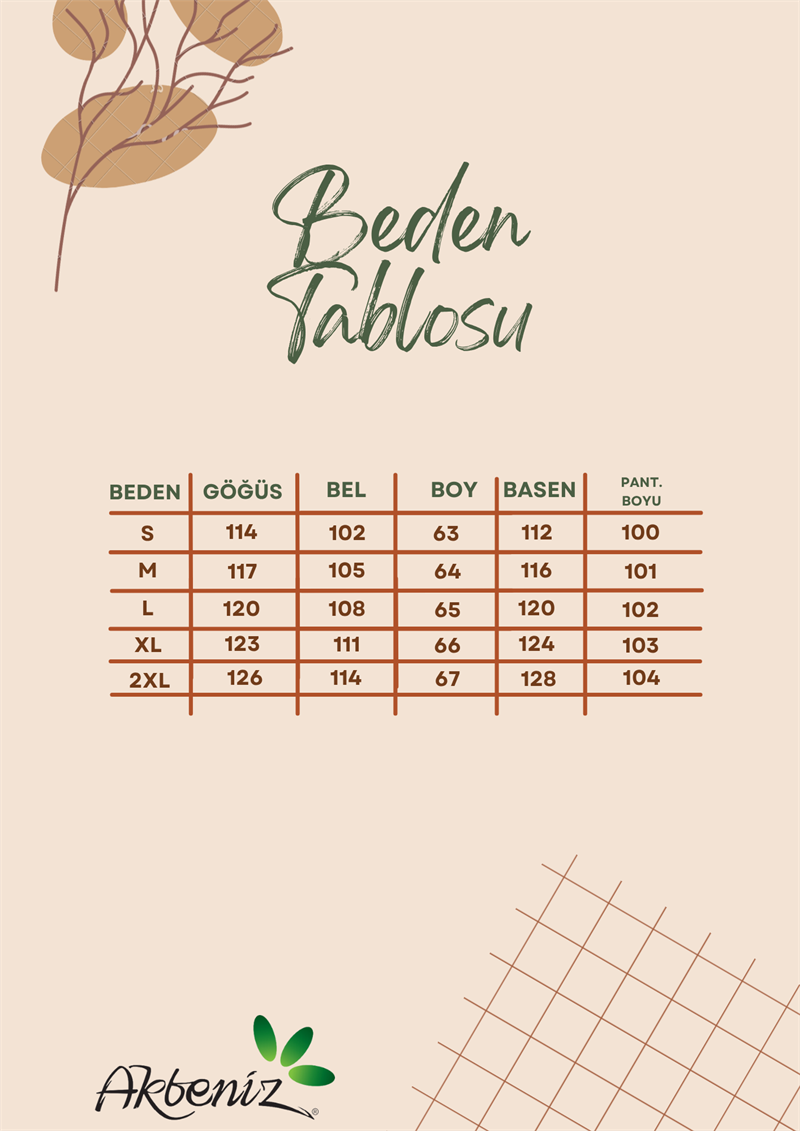 Akbeniz Women's Oversize Black Floral Print Cotton Pajama Set